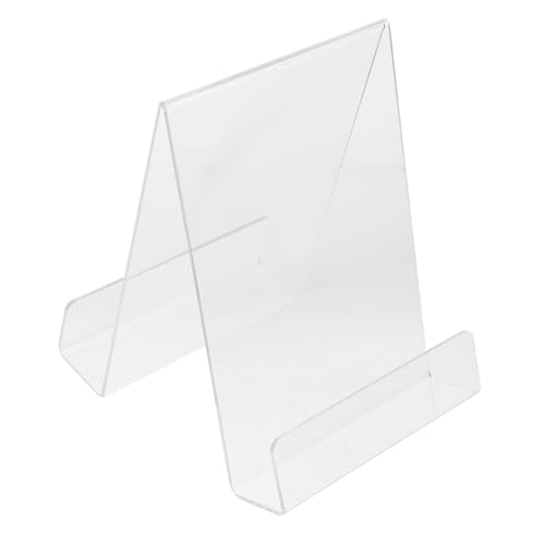 Homoyoyo Transparenter Acryl Buchständer Doppelseitiger Desktop Bücherhalter Großes Display Regal für Bücher Karten Klarer Tischständer ohne Werkzeug Einfache Langlebig von Homoyoyo