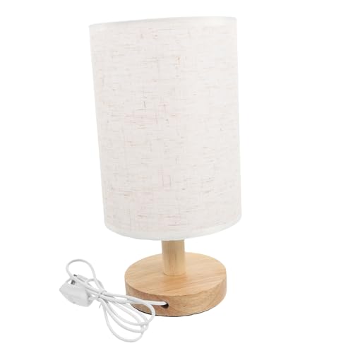 Homoyoyo USB Nachttischlampe mit Holzsockel Tischlampe mit Stoffschirm Retro Stil für Schlafzimmer Wohnzimmer Handgefertigtes DIY Design für Heimbüro von Homoyoyo