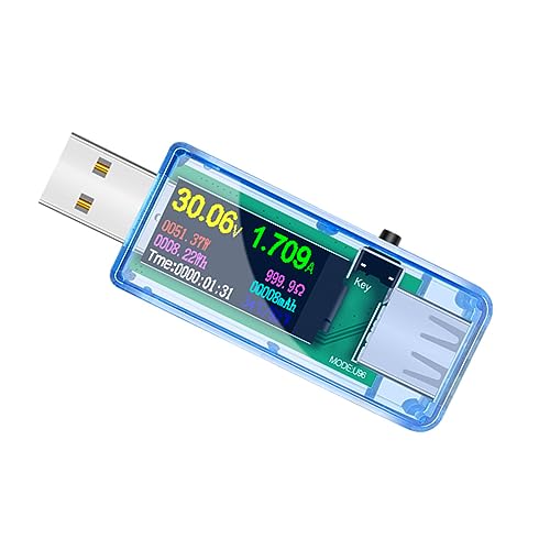 Homoyoyo USB Tester Digitaler Leistungsmesser mit Hochauflösendem LCD Display Tragbares USB Strommessgerät für Spannung und Stromüberwachung Geeignet für Ladegeräte und Datenkabel Homoyoyo USB Tester Digitaler Leistungsmesser mit Hochauflösendem LCD Display Tragbares USB Strommessgerät für Spannung und Stromüberwachung Geeignet für Ladegeräte und Datenkabel von Homoyoyo