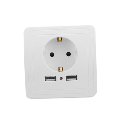 Homoyoyo USB Wandsteckdose mit Überspannungsschutz USB Ladeports Eu Steckdose Feuerfestes Material Einfache Installation Geeignet für Zuhause Büro und Gewerbliche Nutzung von Homoyoyo