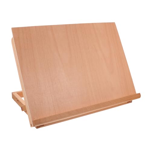 Homoyoyo Verstellbare Faltbare Tischstaffelei aus Holz Desktop Zeichenbrett für Künstler Robustes Langlebiges Material Platzsparend Klappbar für Anfänger und Fortgeschrittene von Homoyoyo