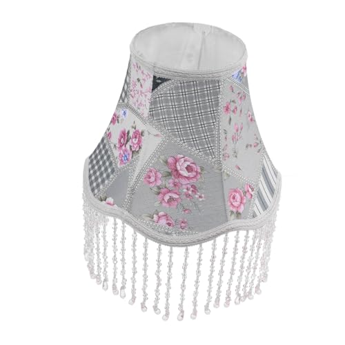 Homoyoyo Vintage Europäischer Lampenschirm mit Quasten Floraler Stoff Metallrahmen Langlebig Leicht Montierbar Geeignet für Steh Tischlampen Hotel Wohnraumdekoration von Homoyoyo