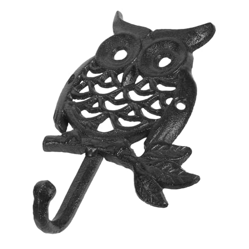Homoyoyo Vintage Gusseisen Wandhaken Eulenform Nostalgischer Wandhaken für Zuhause Dekor Schlüssel Handtuch Aufhänger Einfache Montage Attraktives Design von Homoyoyo