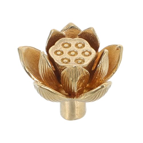 Homoyoyo Vintage Messing Lotusblüten Türgriff Retro Schrankbeschlag Blumendesign Robust Passend für Küchenmöbel Kommode Schublade Dekoration von Homoyoyo