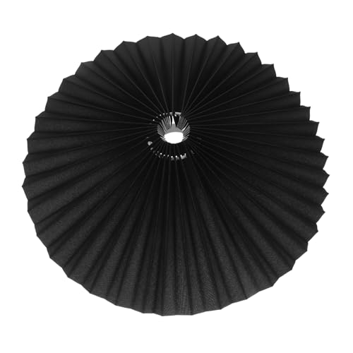 Homoyoyo Vintage Stoff Lampenschirm Pleated für Tisch Stehlampe Schwarz Kompatibel Abnehmbar für Hotel Schlafzimmer und Wohnzimmer Modernes Minimalistisches Design von Homoyoyo