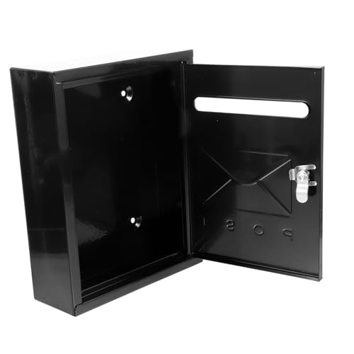 Homoyoyo Vintage Wandbriefkasten aus Robustem Eisenblech mit Schloss und Zeitungsfach Wetterfester Postkasten für Haus und Garten Platzsparender Abschließbarer Wand Organizer in Schwarz von Homoyoyo