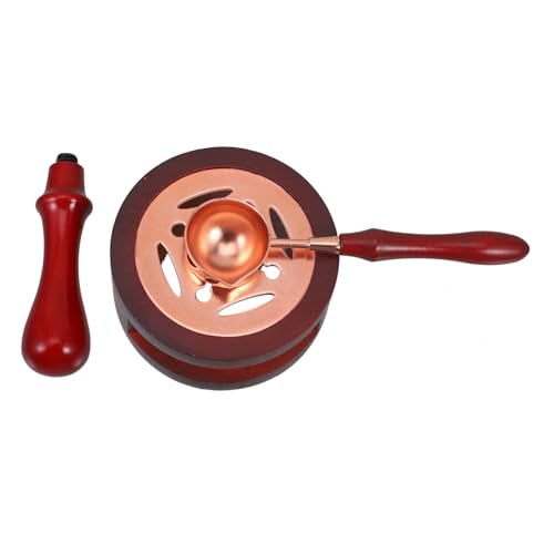 Homoyoyo Wachssiegel Schmelzset mit Langlebigem Ofen und Metalllöffel Wiederverwendbarer Wachssiegelwärmer aus Stabiles Siegelwachs Schmelzgerät für DIY Briefumschläge und Retro Dekoration von Homoyoyo