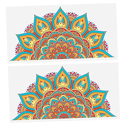 Homoyoyo 2st Mandala-wandaufkleber Mandala-hintergrund Indische Blumenwandkunst Boho-blumen-wand-vinyl Mandala-fensteraufkleber Mandala-aufkleber Für Die Wand Yoga Groß Pvc Dekorative Tür von Homoyoyo