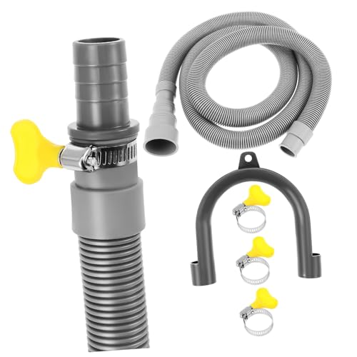 Homoyoyo Waschmaschinen Ablaufschlauch Verlängerung Flexibler Ablaufschlauch mit Anschluss U Halterung und Gelben Schlauchschellen Kompatibel für Spülmaschine Waschmaschine Spüle von Homoyoyo