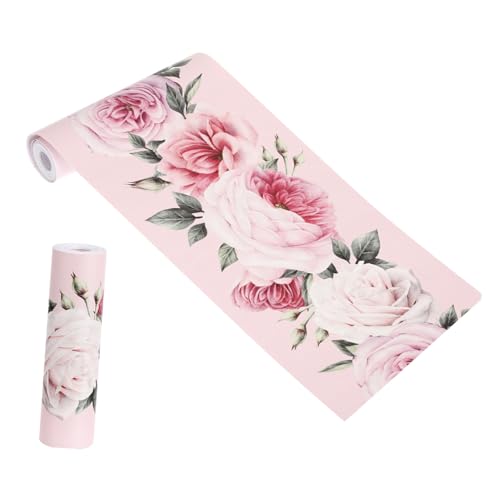 Homoyoyo Wasserdichte Selbstklebende Tapetenbordüre mit Floralem Muster Pvc wanddekor für Bad Küche Wohnzimmer Abwischbar und Einfach Anzubringen Dekorative Wandbordüre für Zuhause von Homoyoyo