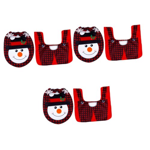 Homoyoyo Weihnachtliches Toilettenset Mit Teppich Und Sitzbezug – 2-teiliges - Karierter Badteppich Und WC Deckel Für Festliche Badezimmerdekoration in Rot Aus Hochwertigem Vlies Für Homoyoyo Weihnachtliches Toilettenset Mit Teppich Und Sitzbezug – 2-teiliges - Karierter Badteppich Und WC Deckel Für Festliche Badezimmerdekoration in Rot Aus Hochwertigem Vlies Für von Homoyoyo