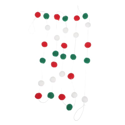 Homoyoyo Weihnachts Pom Pom Girlande Weiche Baumwollbälle Festliche Hängedekoration für Weihnachtsbaum Wohnzimmer Kinderzimmer Wohnzimmer Festliche Girlande von Homoyoyo
