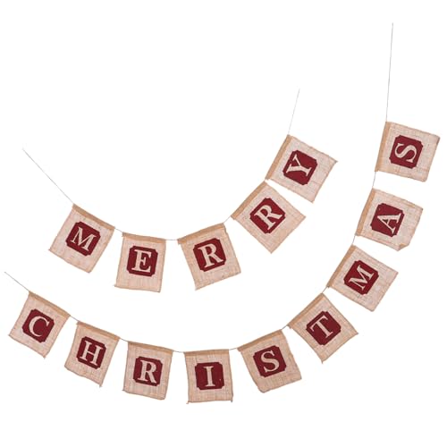 Homoyoyo Weihnachtsbanner Rot Quadratisch Dekorative Girlande Weihnachtsdeko für Zuhause Partyfenster Tür Festliches Banner mit Weihnachtsbaum Mustern von Homoyoyo