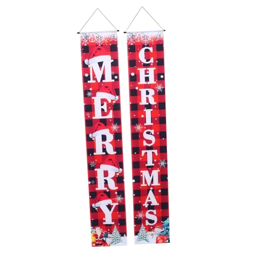 Homoyoyo Weihnachtsbanner aus Hochwertigem Polyester Langlebige Türdeko mit Traditionellem Weihnachts Couplet Leuchtende Farben für Festliche Garten und Türdekoration Wetterbeständig und von Homoyoyo