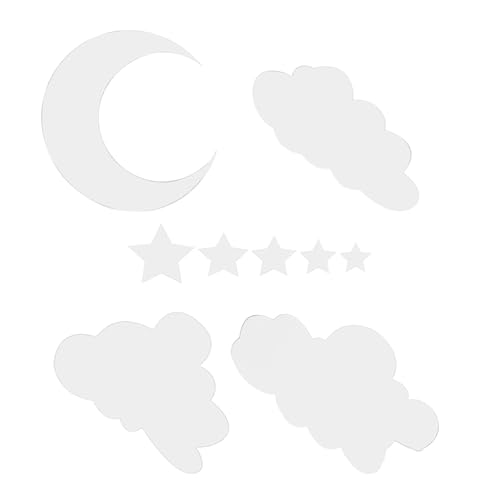 Homoyoyo Wolkenspiegel -wandaufkleber Cloud-kosmetikspiegel Spiegel Wandtaste Wanddekoration Wohnkultur Spiegel Wandaufkleber Mondstars Spiegeln Wandtattien des Wandtastraums Silber von Homoyoyo