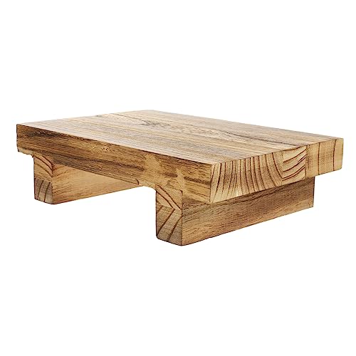 Homoyoyo Zuverlässiger Holzhocker Hocker Für Zuhause Schreibtisch Desktop -Stand Praktischer Hocker Hausbedarf Desktop-Rack Desktop-Speicher Rechteckig Sitzung Light Brown Hölzern von Homoyoyo