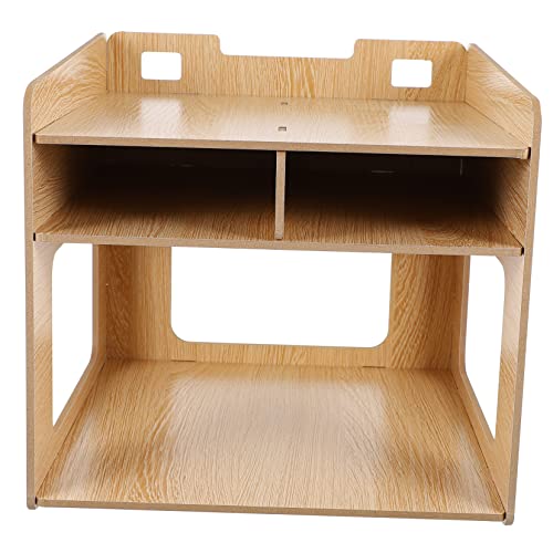 Homoyoyo mehrschichtiges Lagerregal Und Schreibtischständer für Drucker Stand klein schreibtischgestell tischregal Schreibtisch Desktop-Container für den Haushalt Desktop -Rack Holz von Homoyoyo