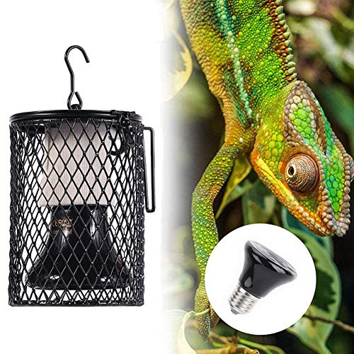 Homrich Reptilien Wärmelampen, E27 Keramik Wärmelampe mit Lampensockel Halter, 100W Infrarot Keramik Emitter Wärme Glühbirnen Lampe für Amphibien Reptilien Tiere von Homrich