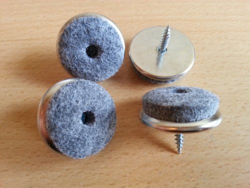 40 Stück Filz-Möbelgleiter aus Eisen Ø 30 mm mit Schraube, Filzgleiter 40 Stück Filz-Möbelgleiter aus Eisen Ø 30 mm mit Schraube, Filzgleiter von Homry