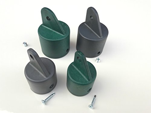 6 Stück Strebenkappe für Zaunstreben 42,4mm (1 1/4 Zoll) Grün von Homry