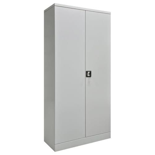 INOFEC Metallschrank 195x92x42 cm Aktenschrank Lagerschrank Werkstattschrank Grau von Homry