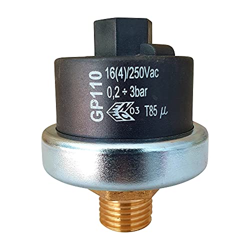 Mater GP110 Druckschalter 1/4 Zoll | 0,2-3,0 bar einstellbar | Voreinstellung 1,3 bar von Homry