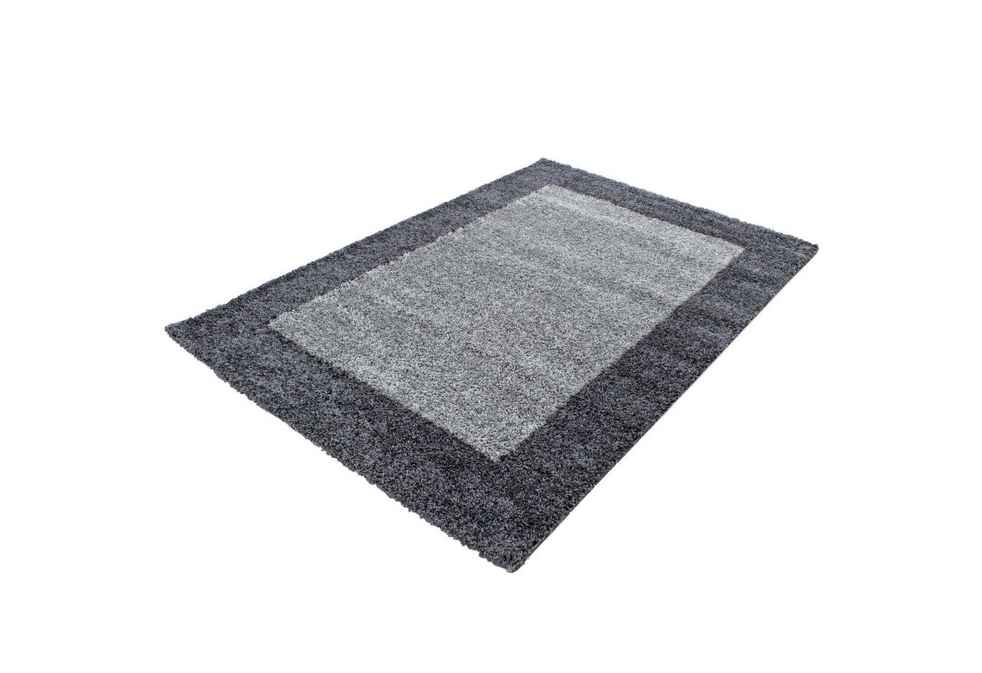 Hochflor-Teppich, Homtex, 80 x 150 cm, Gemusterte Bordüre Shaggy Teppich Hochflor Langflor Flokati 30 mm von Homtex