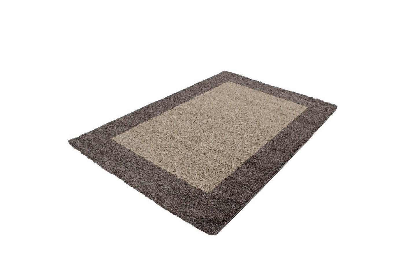 Hochflor-Teppich, Homtex, 80 x 150 cm, Gemusterte Bordüre Shaggy Teppich Hochflor Langflor Flokati 30 mm von Homtex