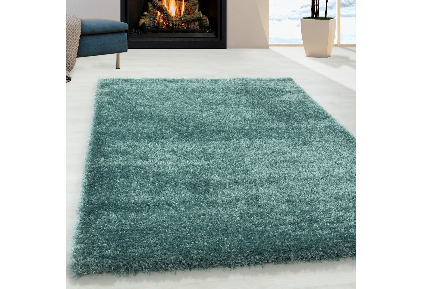 Hochflor-Teppich, Homtex, 60 x 110 cm, Shaggy Hochflor/Shaggy/Flokati Langflor 50 mm Shaggy Teppich von Homtex