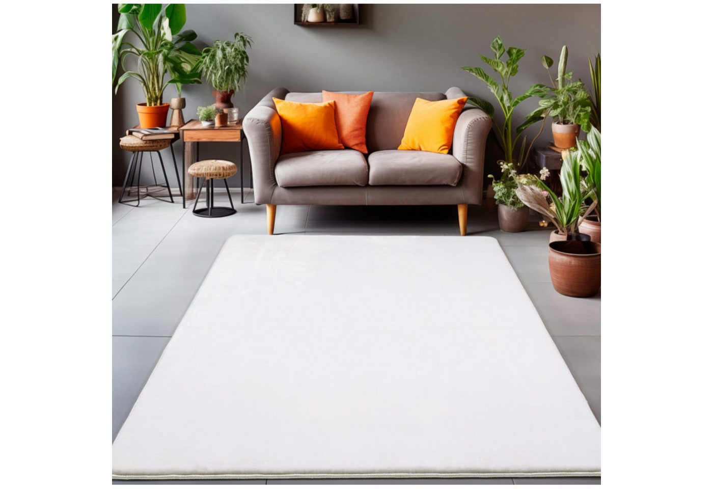 Hochflor-Teppich, Homtex, 80 x 150 cm, Langflorteppich Unicolor, ideal für Wohn-, Ess- oder Schlafzimmer von Homtex
