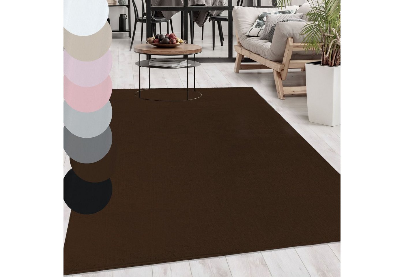 Hochflor-Teppich, Homtex, 80 x 150 cm, Waschbarer Teppich Weich Flauschig Hochflor Waschbar Einfarbig von Homtex