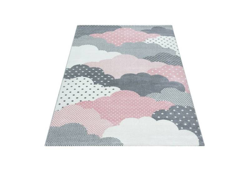 Homtex Kinderteppich, 80 x 150 cm, Kinderteppich rechteckig/ Rund, Höhe 7 mm, Wolken Motiv, Kurzflor von Homtex
