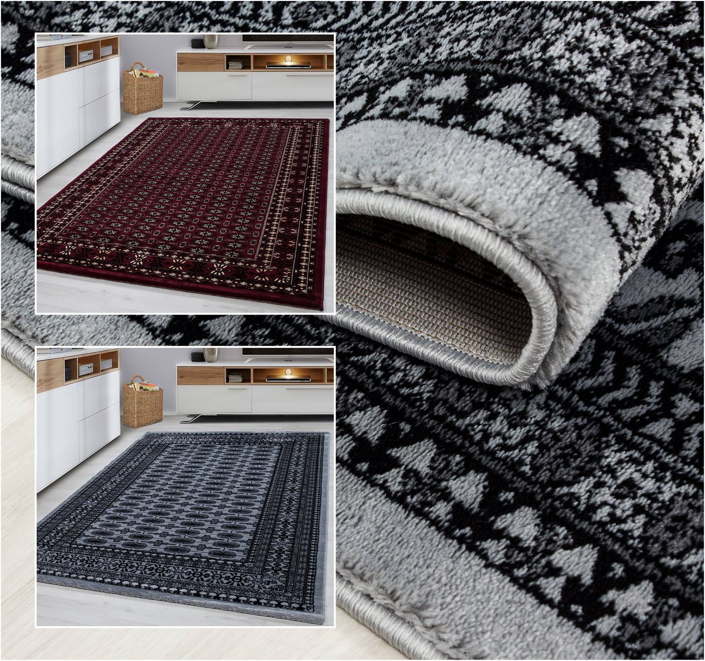 Orientteppich, Homtex, 80 x 150 cm, Orientteppich kurzflor Orientalisch, rechteckig 12 mm, Orient-Dekor von Homtex