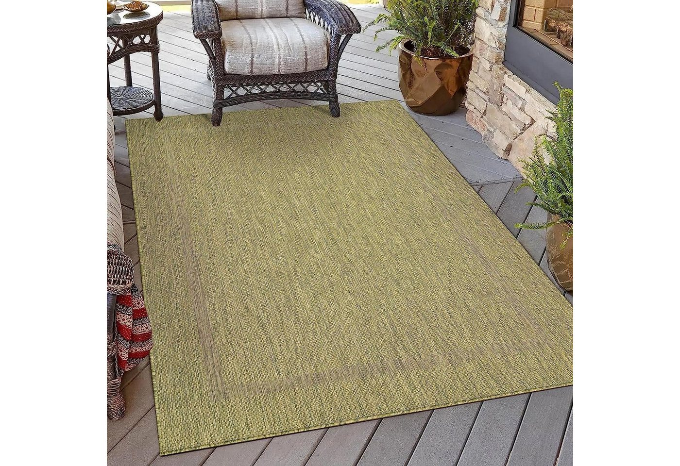 Outdoorteppich, Homtex, 60 x 100 cm, Waschbarer In & Outdoor Teppich Wetterfest Balkon Wasserfest Terasse von Homtex