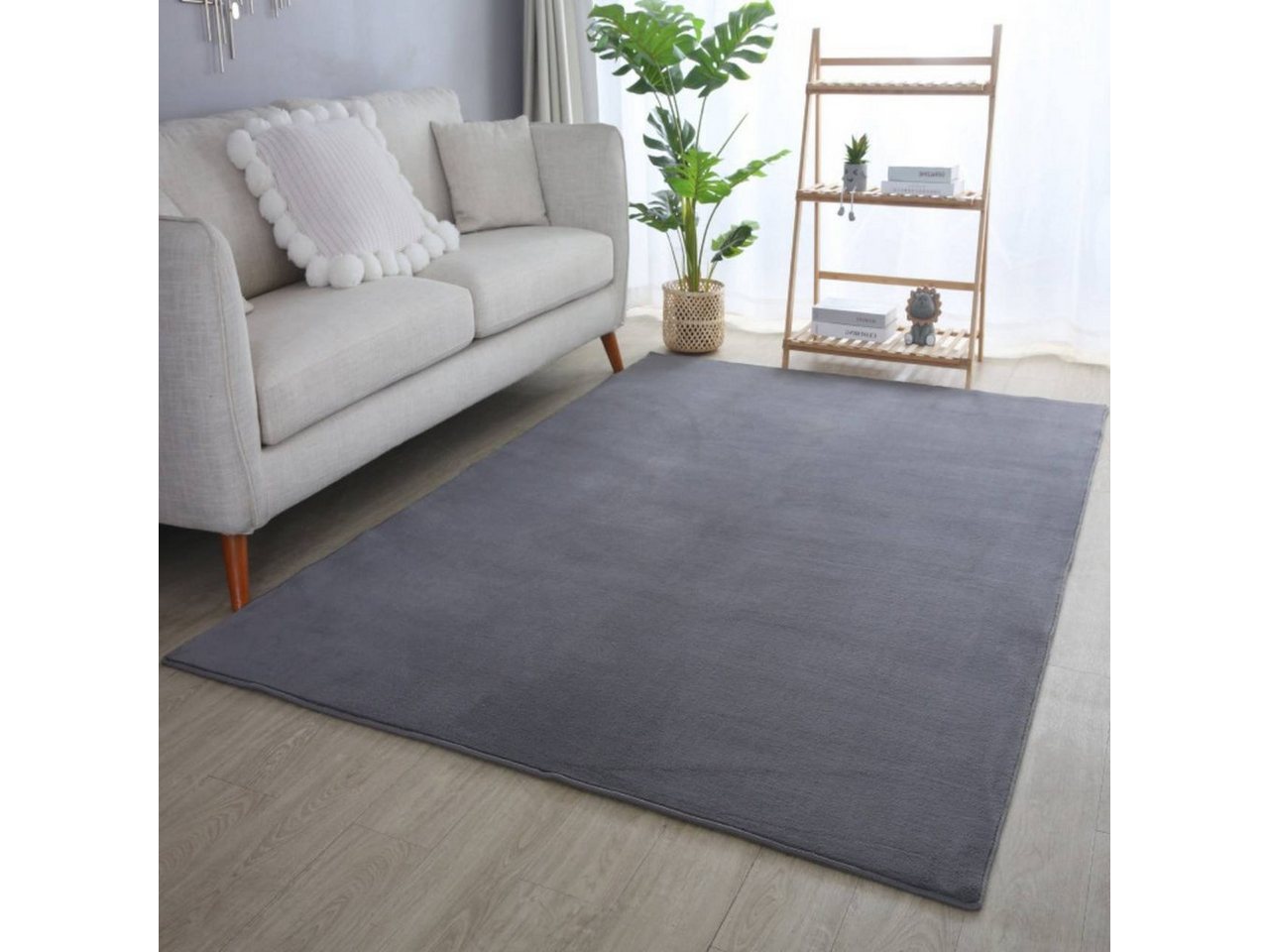 Teppich, Homtex, 60 x 110 cm, Waschbarer Teppich, Kurzflor rutschfest Weich, Felloptik, Super Soft von Homtex