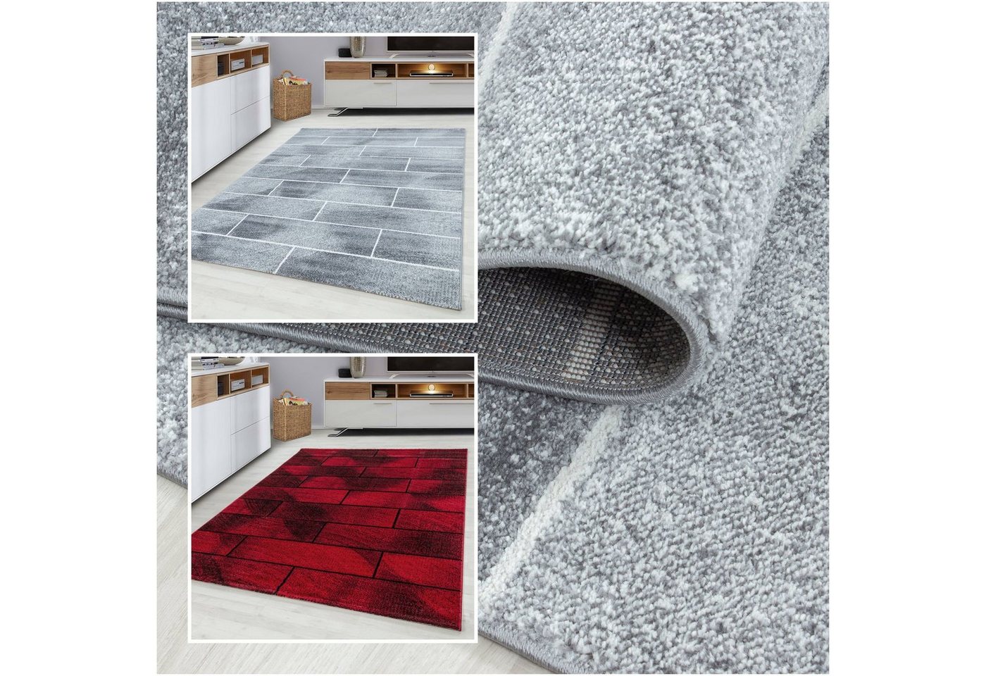 Teppich, Homtex, 80 x 150 cm, Beta Teppich, Moderner Designer, rechteckig, Höhe 11 mm, Kurzflor von Homtex