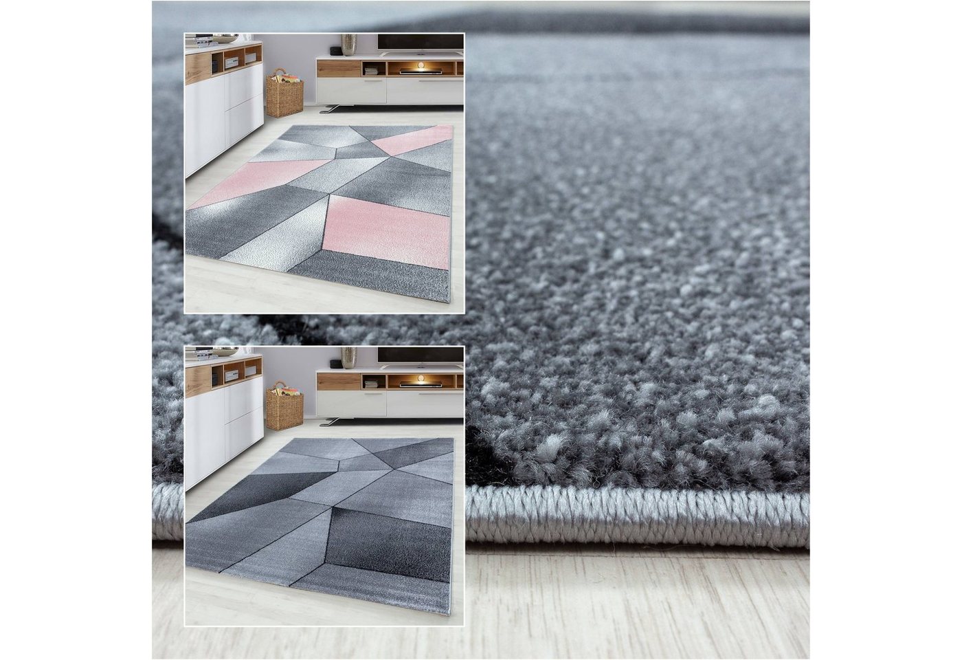 Teppich, Homtex, 80 x 150 cm, Beta Teppich Moderner Designer, rechteckig 11 mm, Kurzflor von Homtex