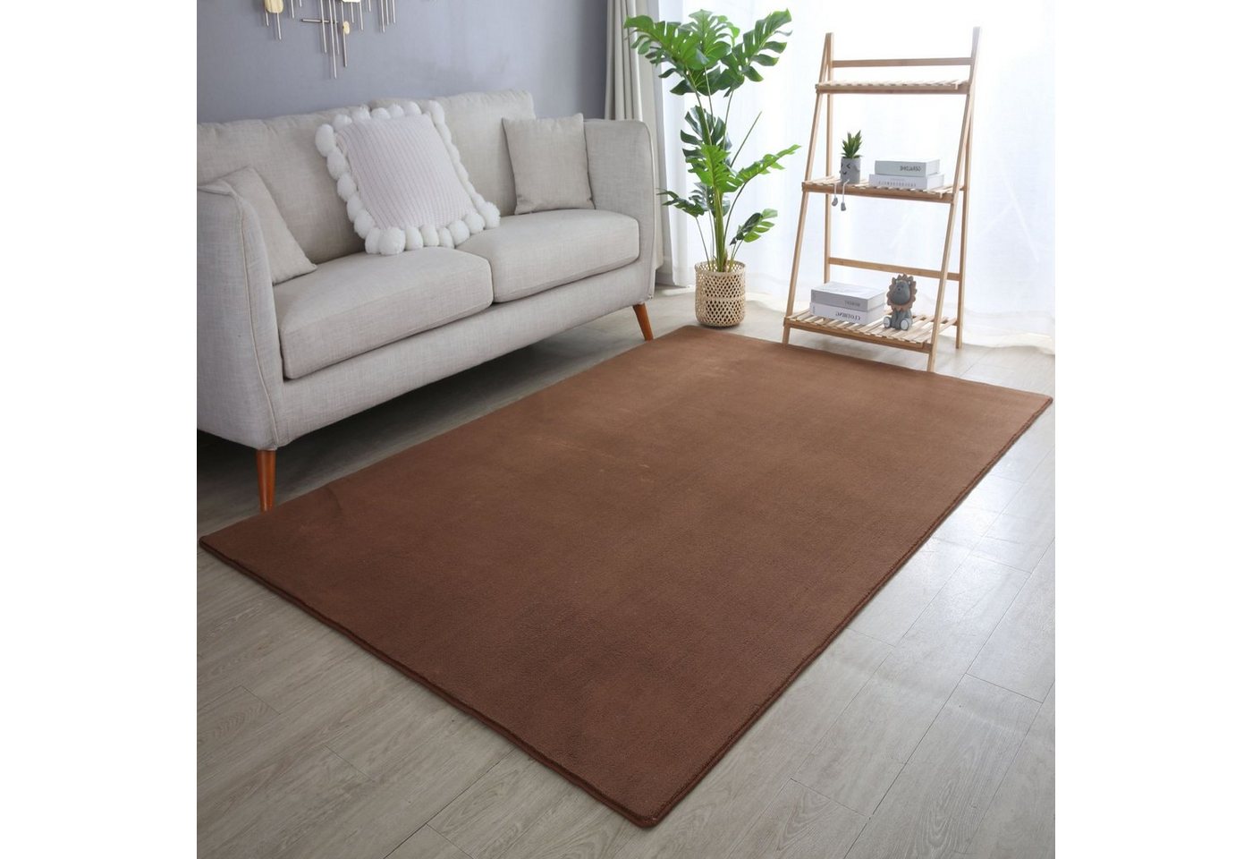 Teppich, Homtex, 60 x 110 cm, Waschbarer Teppich, Kurzflor rutschfest Weich, Felloptik, Super Soft von Homtex