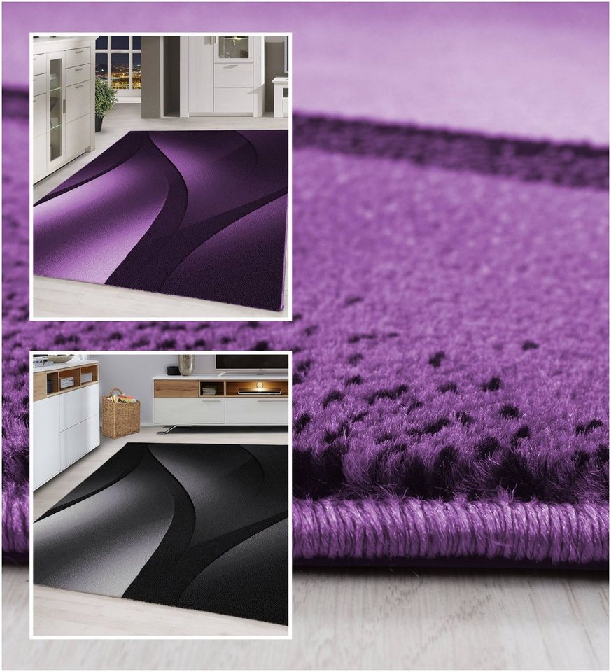 Teppich, Homtex, 80 x 150 cm, Wunderschöne Designer Teppich Modern Kurzflor Abstrakt Wellen Muster von Homtex