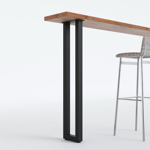 Homtone 2er-Set Metall Tischbeine 105cm Hoch – Robustes Kohlenstoffstahl Tischgestell für DIY Hochtische, Bartische, Frühstückstische (105cm H x 22cm B - Quadratisch) von Homtone