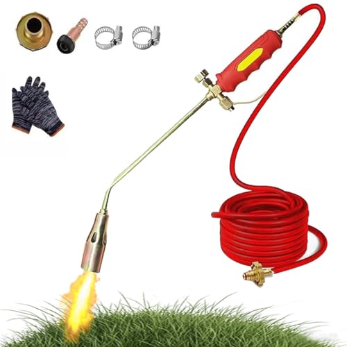 Frontaley Propan-Unkrautbrenner-Set, Tragbarer Flammenwerfer, Unkrautbrenner, 1.900.000 BTU Hochleistungs-Doppelschalter-Brenner Mit Schlauch, Für Haus, Garten, Bauernhof, Industrie Und Bau von Homtrator