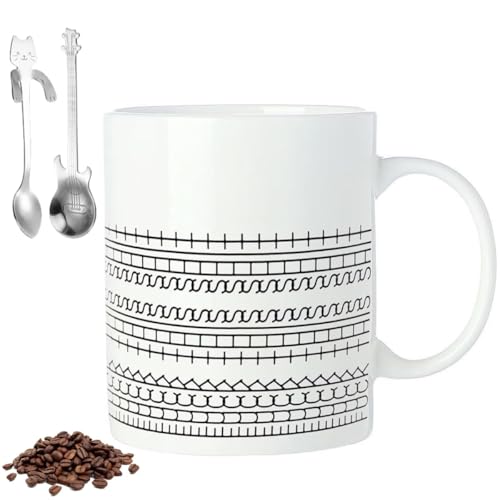 Fuck This Shit Coffee Mug, 10oz Hidden Message Mug, Funny Ceramic Coffee Lover Gift, Novelty Creativity Humor Adult Drink Cup with Two Unique Spoons for Friends, Work Bestie, Coworkers von Homtrator