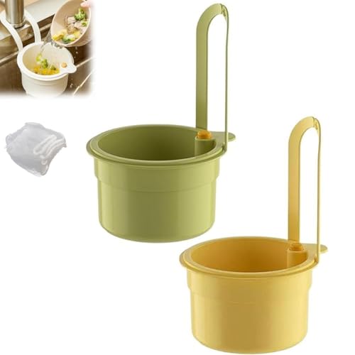 Hängender Spülbeckensiebkorb, Hängender Küchenspülenabfluss, Abflusskorb Mit Pressenentleerung Und Selbstreinigendem Design, Eckabfallfänger For Spülbecken For Lebensmittelabfälle von Homtrator