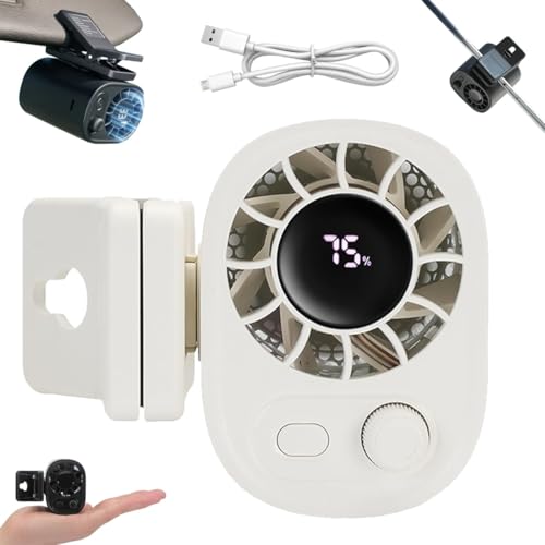 Joytutu Auto-Clip-Ventilator Mit LED-Anzeige – 360°-Drehung, 100 Einstellbare Geschwindigkeiten, Per USB Wiederaufladbarer Persönlicher Kühlventilator, 1800-Mah-Akku, Tragbarer Autoventilator Joytutu Auto-Clip-Ventilator Mit LED-Anzeige – 360°-Drehung, 100 Einstellbare Geschwindigkeiten, Per USB Wiederaufladbarer Persönlicher Kühlventilator, 1800-Mah-Akku, Tragbarer Autoventilator von Homtrator