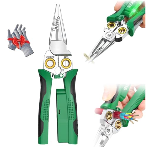 Seese Wire Stripper, Electrician Voltage Tester Pliers Twister with Electricity Measurement Function 8in1 Wire Stripping Pliers for Pulling Wires Cable Scissors for Scraping and Pressing Wires Seese Wire Stripper, Electrician Voltage Tester Pliers Twister with Electricity Measurement Function 8in1 Wire Stripping Pliers for Pulling Wires Cable Scissors for Scraping and Pressing Wires von Homtrator