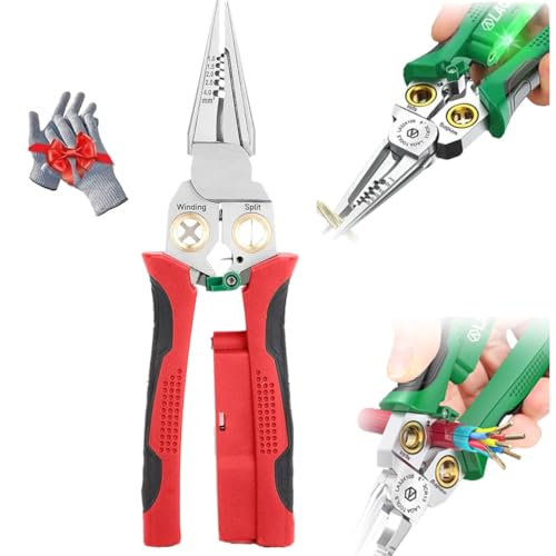Seese Wire Stripper, Electrician Voltage Tester Pliers Twister with Electricity Measurement Function 8in1 Wire Stripping Pliers for Pulling Wires Cable Scissors for Scraping and Pressing Wires Seese Wire Stripper, Electrician Voltage Tester Pliers Twister with Electricity Measurement Function 8in1 Wire Stripping Pliers for Pulling Wires Cable Scissors for Scraping and Pressing Wires von Homtrator