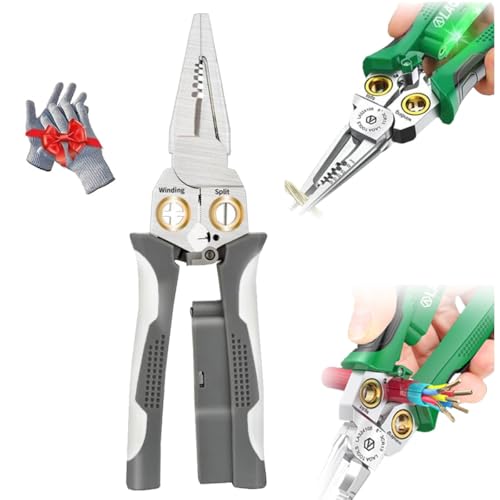 Seese Wire Stripper, Electrician Voltage Tester Pliers Twister with Electricity Measurement Function 8in1 Wire Stripping Pliers for Pulling Wires Cable Scissors for Scraping and Pressing Wires Seese Wire Stripper, Electrician Voltage Tester Pliers Twister with Electricity Measurement Function 8in1 Wire Stripping Pliers for Pulling Wires Cable Scissors for Scraping and Pressing Wires von Homtrator