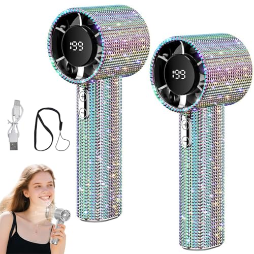 Strass-Ventilator, Luxuriöser Tragbarer Volldiamant-Ventilator, Glitzernde, Wiederaufladbare Tragbare USB-Handventilatoren, Persönliche, Kühlende, Geräuschlose Ventilatoren Mit Digitalanzeige Strass-Ventilator, Luxuriöser Tragbarer Volldiamant-Ventilator, Glitzernde, Wiederaufladbare Tragbare USB-Handventilatoren, Persönliche, Kühlende, Geräuschlose Ventilatoren Mit Digitalanzeige von Homtrator