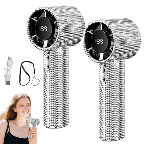 Strass-Ventilator, Luxuriöser Tragbarer Volldiamant-Ventilator, Glitzernde, Wiederaufladbare Tragbare USB-Handventilatoren, Persönliche, Kühlende, Geräuschlose Ventilatoren Mit Digitalanzeige Strass-Ventilator, Luxuriöser Tragbarer Volldiamant-Ventilator, Glitzernde, Wiederaufladbare Tragbare USB-Handventilatoren, Persönliche, Kühlende, Geräuschlose Ventilatoren Mit Digitalanzeige von Homtrator