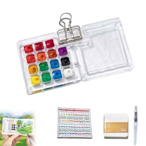 Tobios Mini-Aquarell-Set, Reise-Aquarell-Set Im Taschenformat, Kompakte Und Winzige Aquarellfarben For Anfänger, Mini-Skizzenbuch Und Pinsel, Holzgitter-Farbkasten For Maler Tobios Mini-Aquarell-Set, Reise-Aquarell-Set Im Taschenformat, Kompakte Und Winzige Aquarellfarben For Anfänger, Mini-Skizzenbuch Und Pinsel, Holzgitter-Farbkasten For Maler von Homtrator